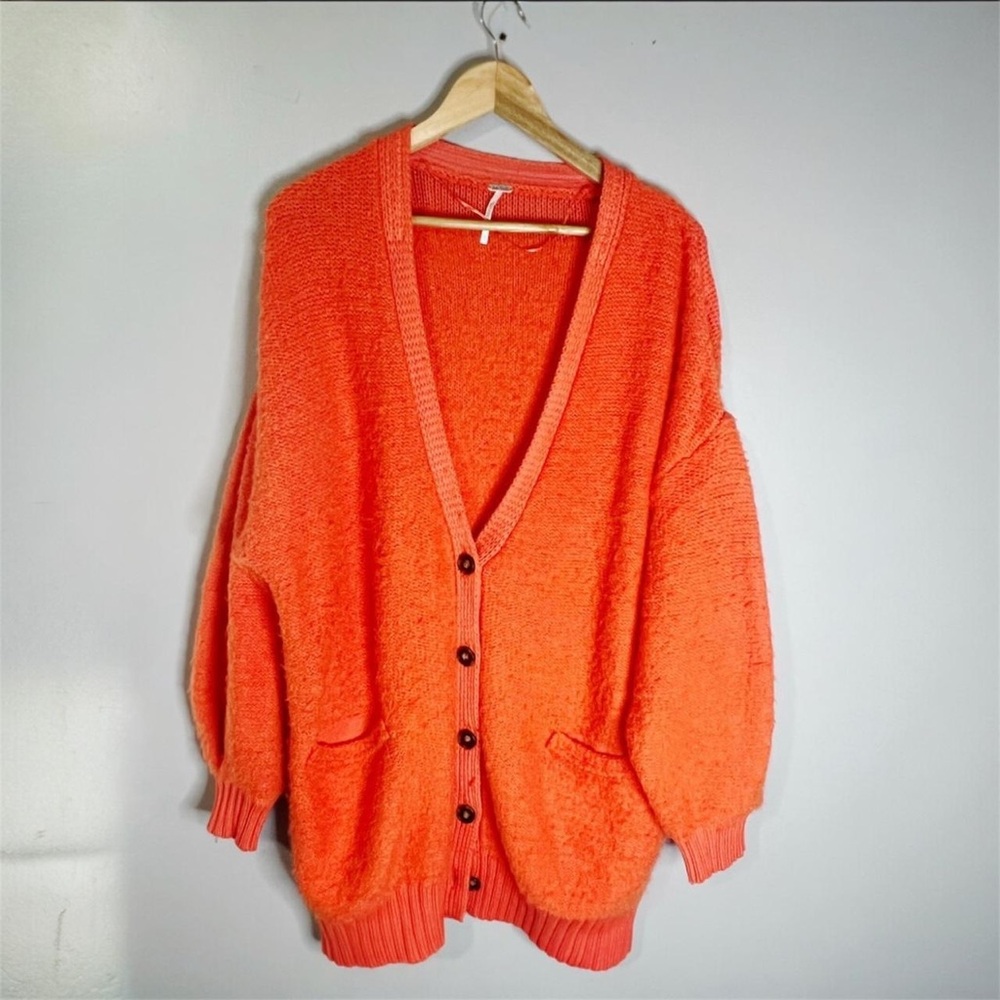 Free People Vibrant Orange Cardigan - Picture 4 of 6